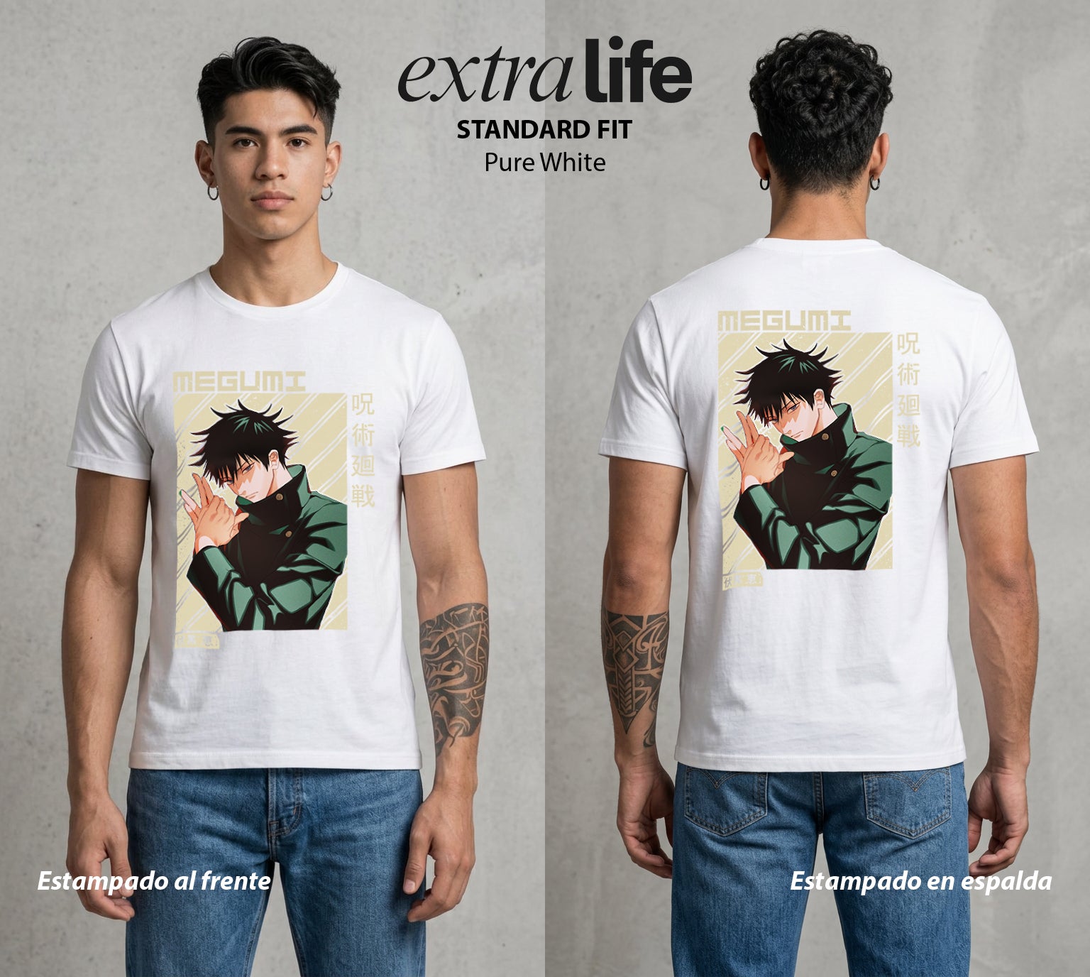 El Arte de las Maldiciones | El Invocador de Sombras #02409 - Playera Standard Fit | Pure White - Foto en modelo
