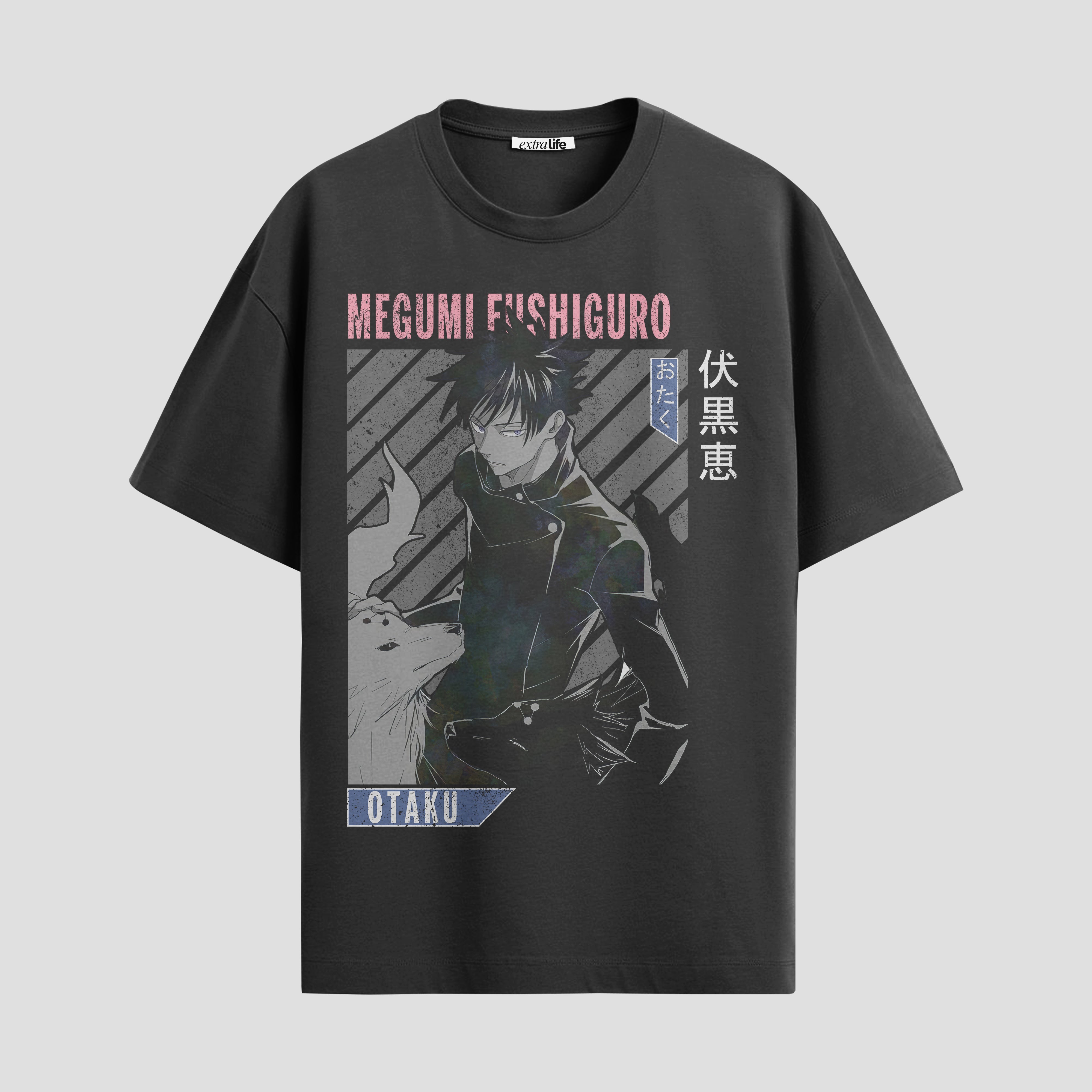 Playera urbana de anime y gaming ExtraLife MX, corte Standard Fit unisex ligero y transpirable en color Deep Black y Pure White, ropa de uso diario para gym y casual.