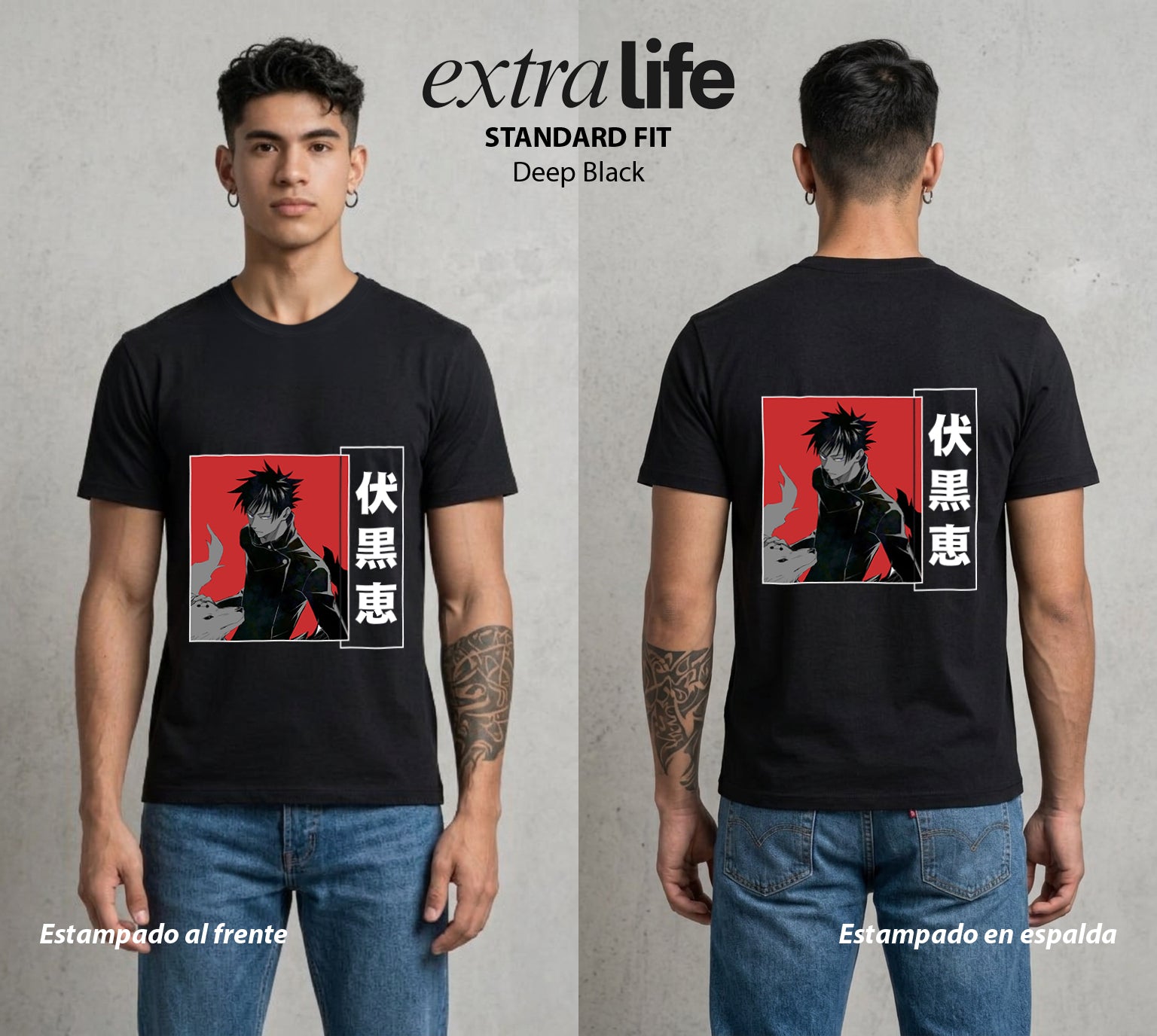El Arte de las Maldiciones | El Brujo de las Bestias #02412 - Playera Standard Fit | Deep Black - Foto en modelo