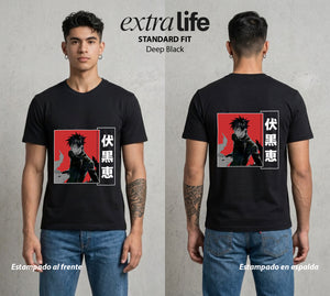 El Arte de las Maldiciones | El Brujo de las Bestias #02412 - Playera Standard Fit | Deep Black - Foto en modelo