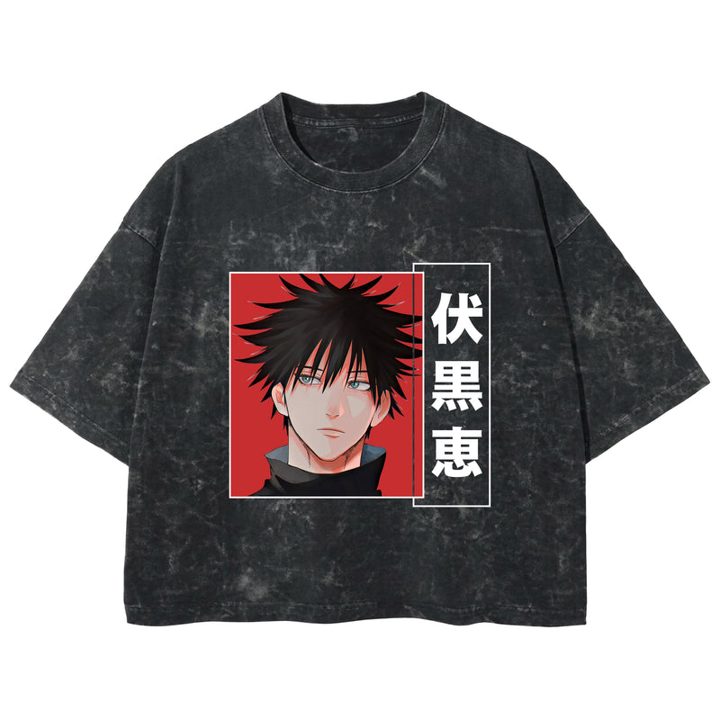 Playera streetwear premium de anime y gaming ExtraLife MX, corte boxy deluxe mineral wash heavyweight en color Acid Wash, moda urbana mexicana de culto.