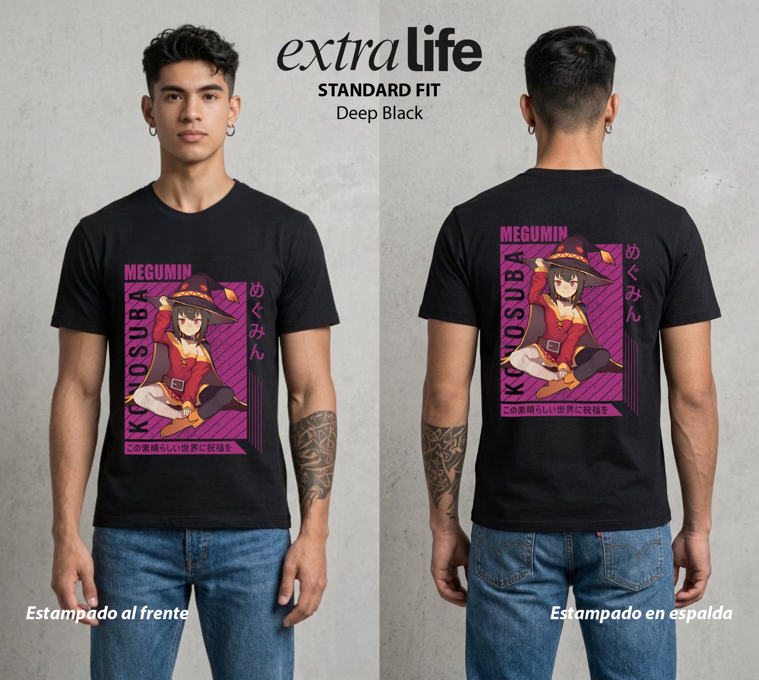 La Otra Vida del Heroe | La Explosion y Solo Explosion #02415 - Playera Standard Fit | Deep Black - Foto en modelo