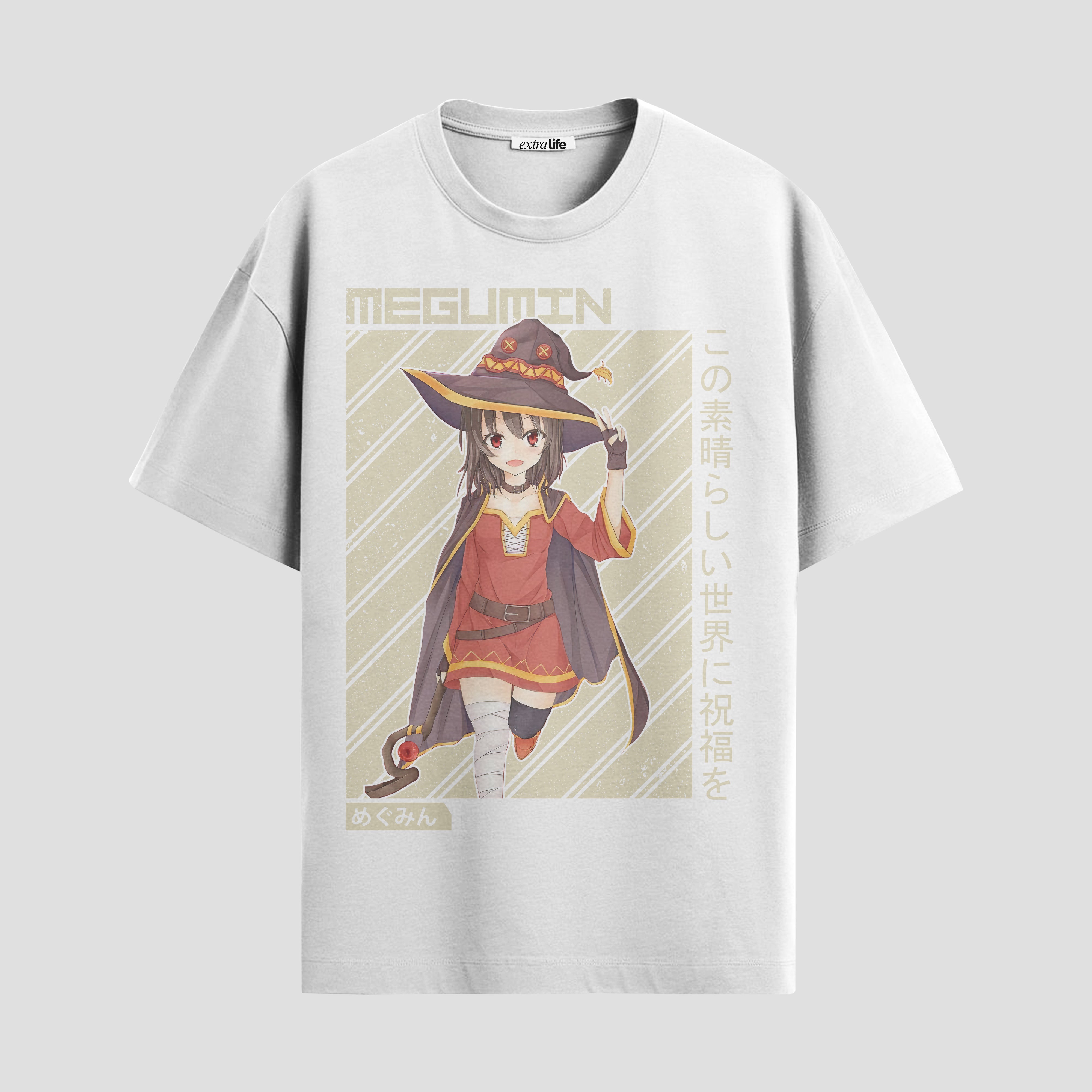 Playera urbana de anime y gaming ExtraLife MX, corte Standard Fit unisex ligero y transpirable en color Deep Black y Pure White, ropa de uso diario para gym y casual.