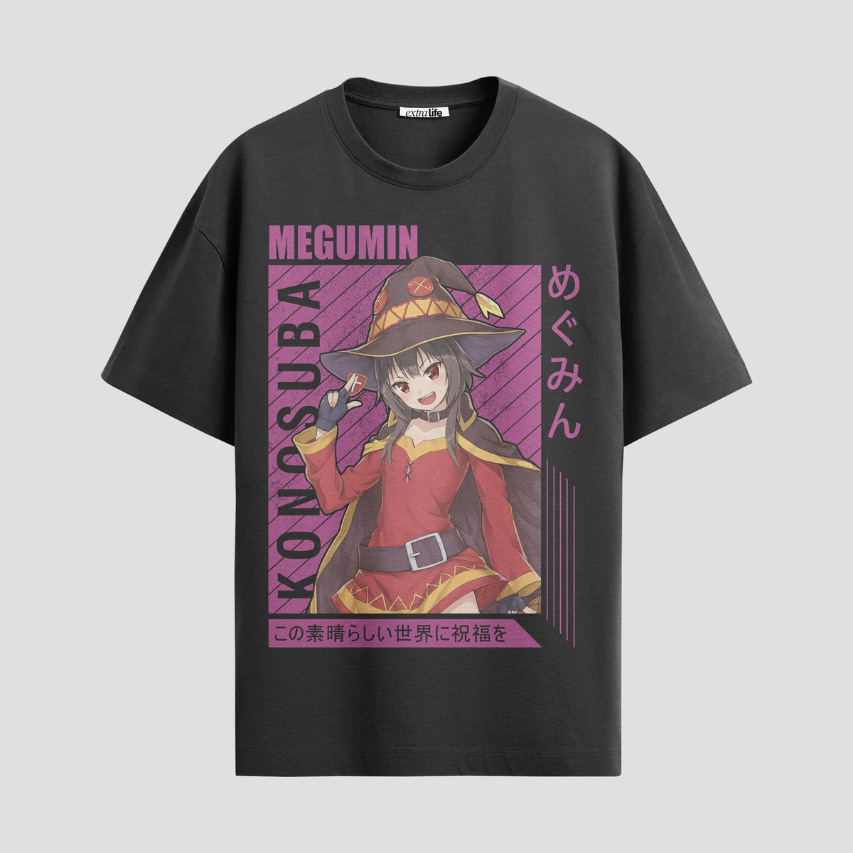 Playera urbana de anime y gaming ExtraLife MX, corte Classic Premium unisex ligero y transpirable en color Deep Black y Pure White, ropa de uso diario para gym y casual.
