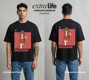 La Otra Vida del Heroe | La Explosion y Solo Explosion #02418 - Playera Oversized Premium | Deep Black - Foto en modelo