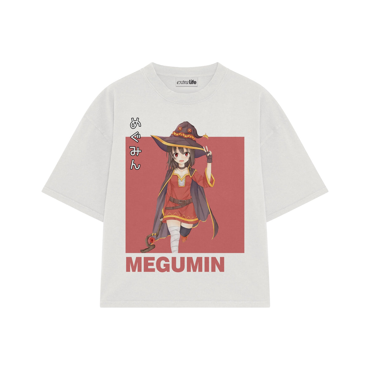 Playera streetwear premium de anime y gaming ExtraLife MX, corte oversized drop shoulder ligero y fresco en color Deep Black y Off-White, moda urbana mexicana de culto.