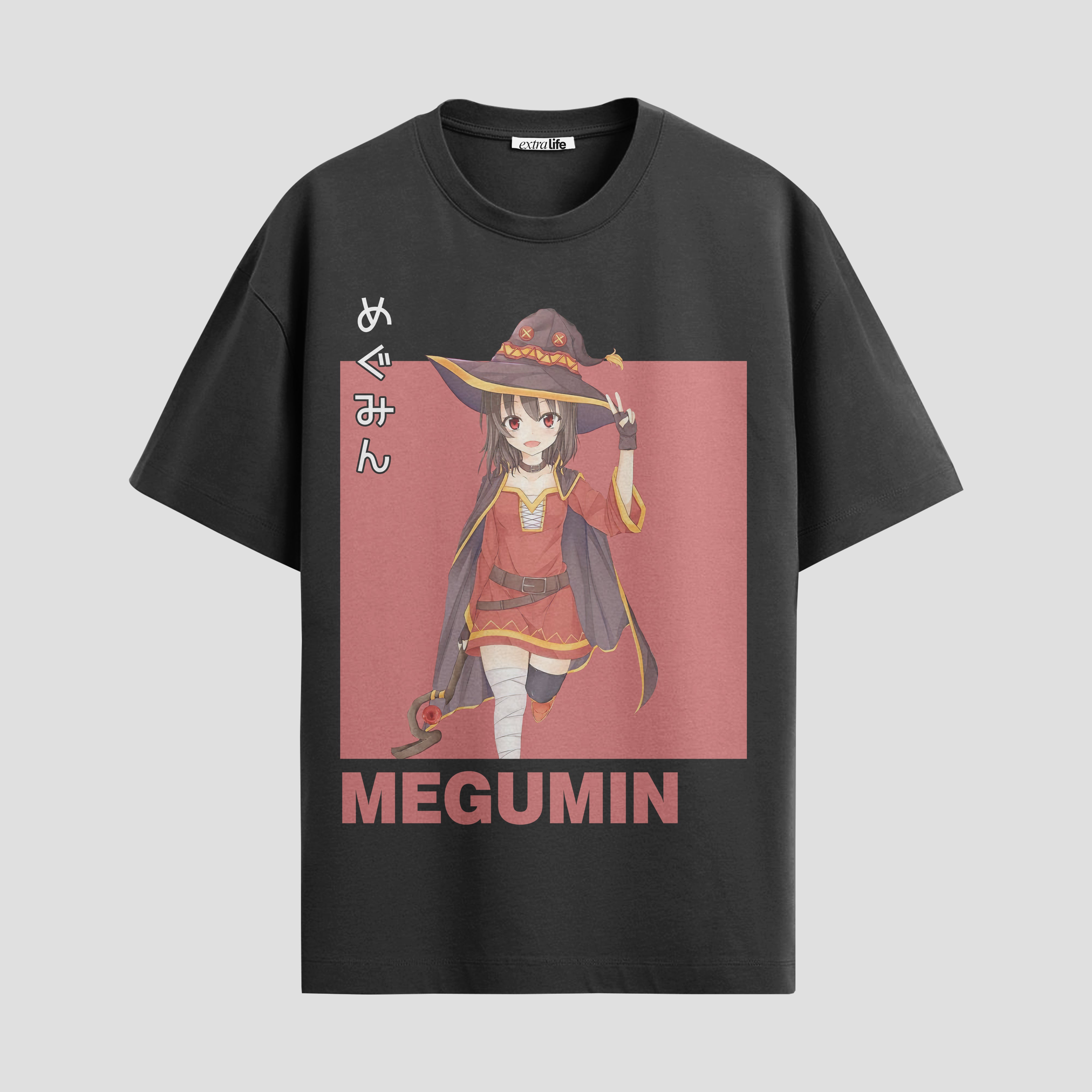 Playera urbana de anime y gaming ExtraLife MX, corte Standard Fit unisex ligero y transpirable en color Deep Black y Pure White, ropa de uso diario para gym y casual.