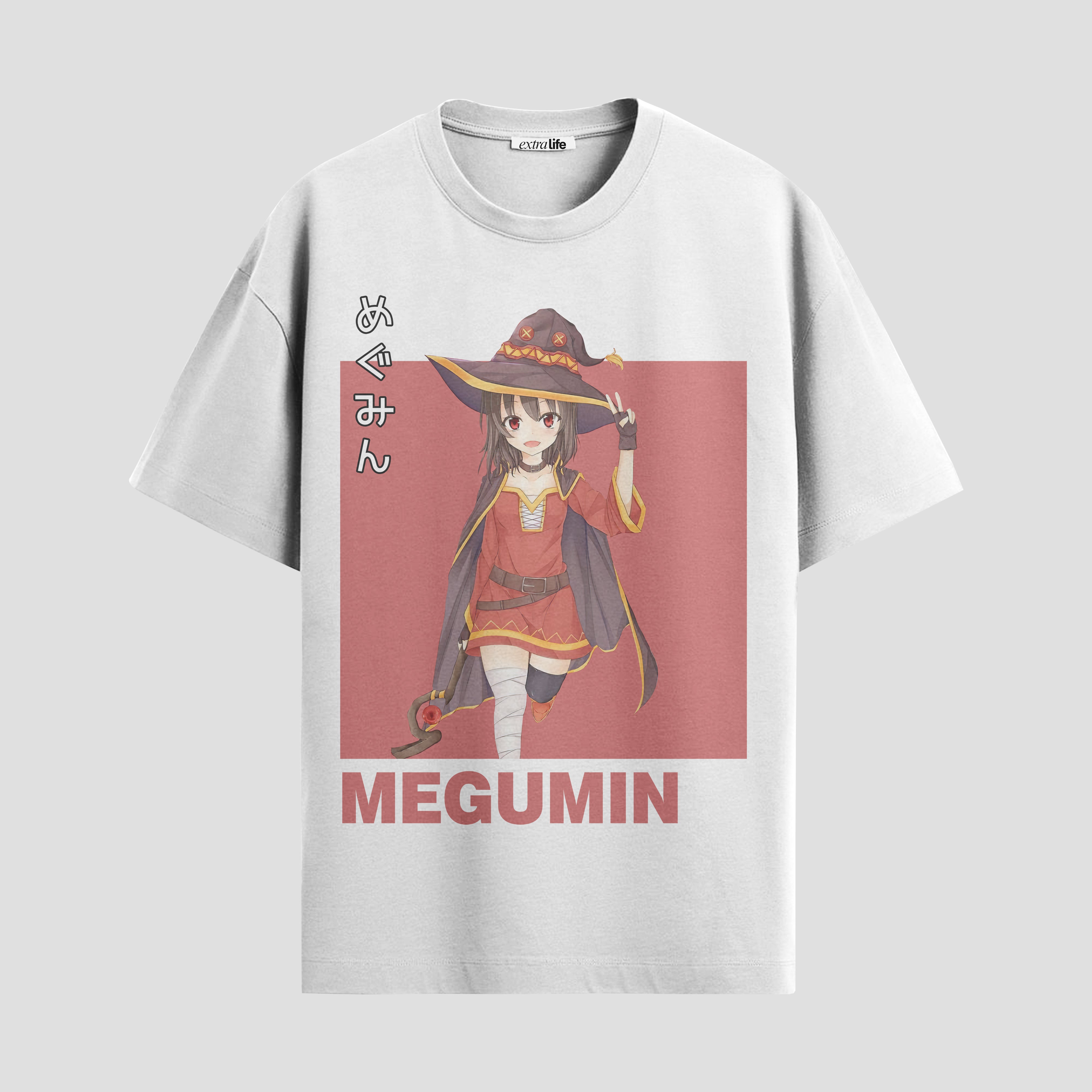 Playera urbana de anime y gaming ExtraLife MX, corte Standard Fit unisex ligero y transpirable en color Deep Black y Pure White, ropa de uso diario para gym y casual.
