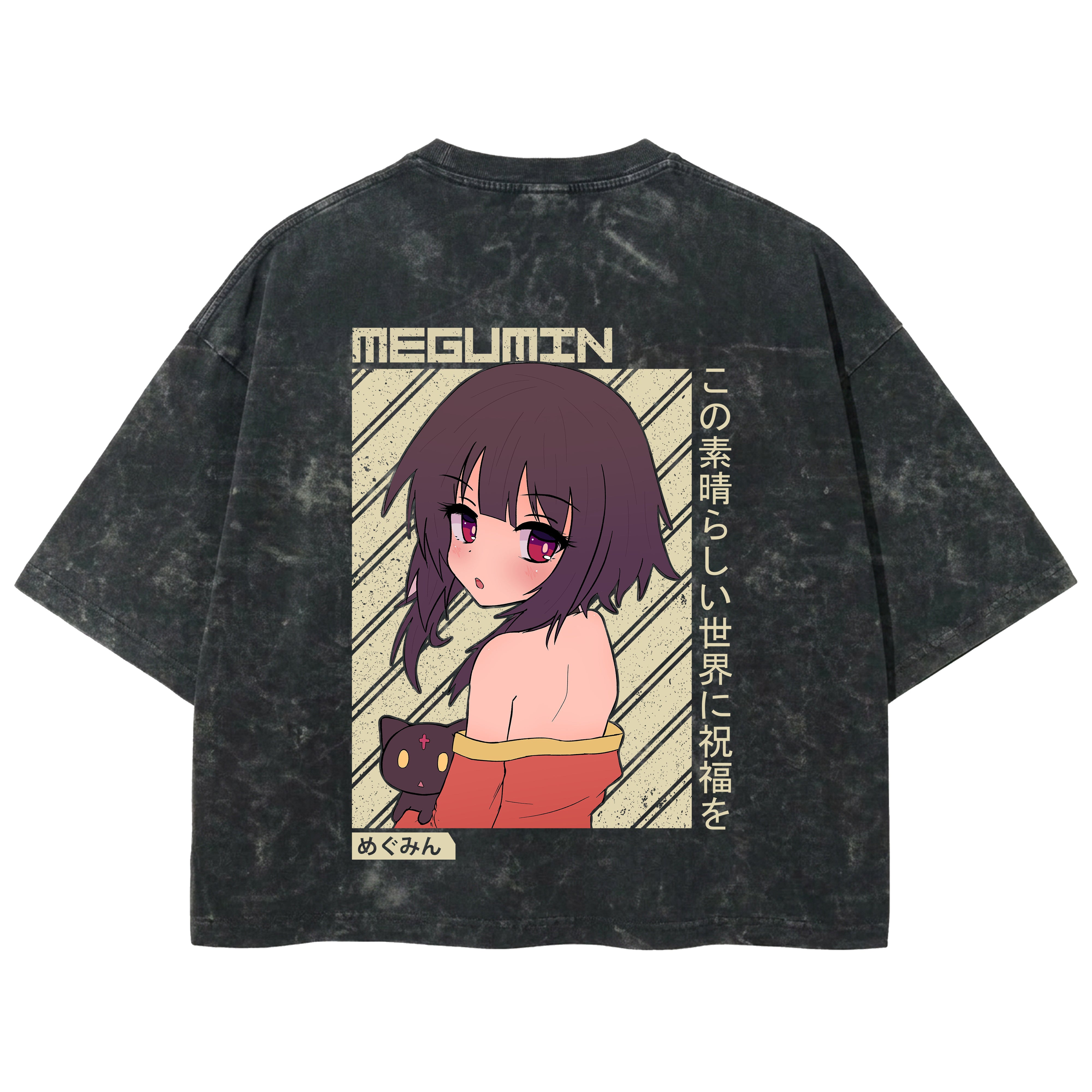 Playera streetwear premium de anime y gaming ExtraLife MX, corte boxy deluxe mineral wash heavyweight en color Acid Wash, moda urbana mexicana de culto.