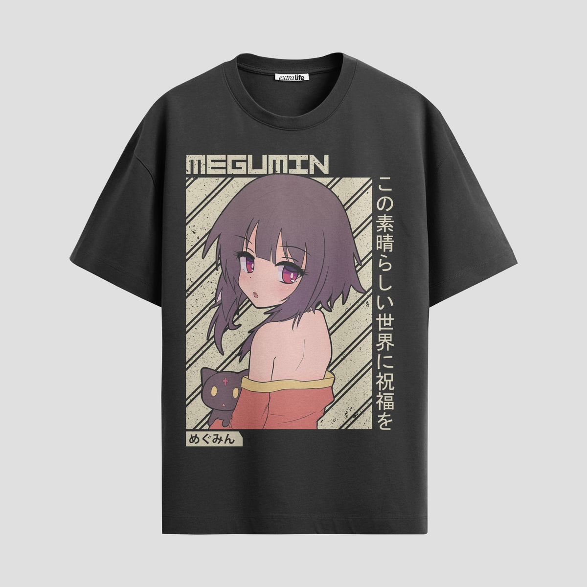 Playera urbana de anime y gaming ExtraLife MX, corte Classic Premium unisex ligero y transpirable en color Deep Black y Pure White, ropa de uso diario para gym y casual.