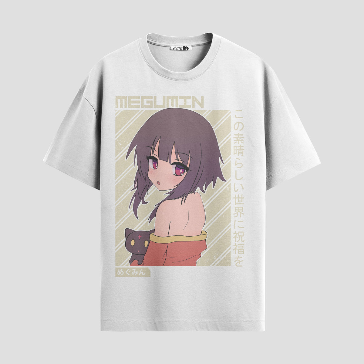 Playera urbana de anime y gaming ExtraLife MX, corte Classic Premium unisex ligero y transpirable en color Deep Black y Pure White, ropa de uso diario para gym y casual.