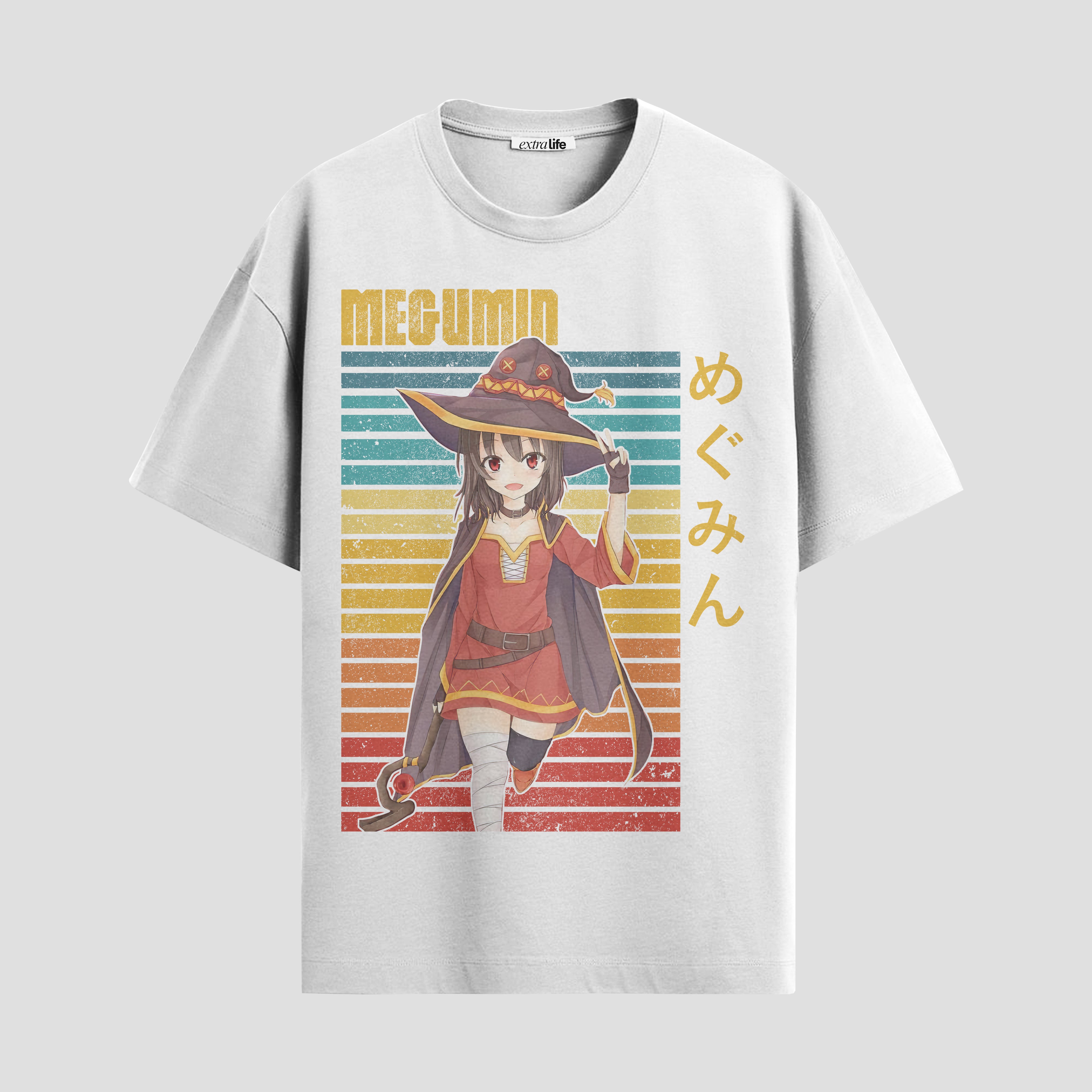 Playera urbana de anime y gaming ExtraLife MX, corte Standard Fit unisex ligero y transpirable en color Deep Black y Pure White, ropa de uso diario para gym y casual.