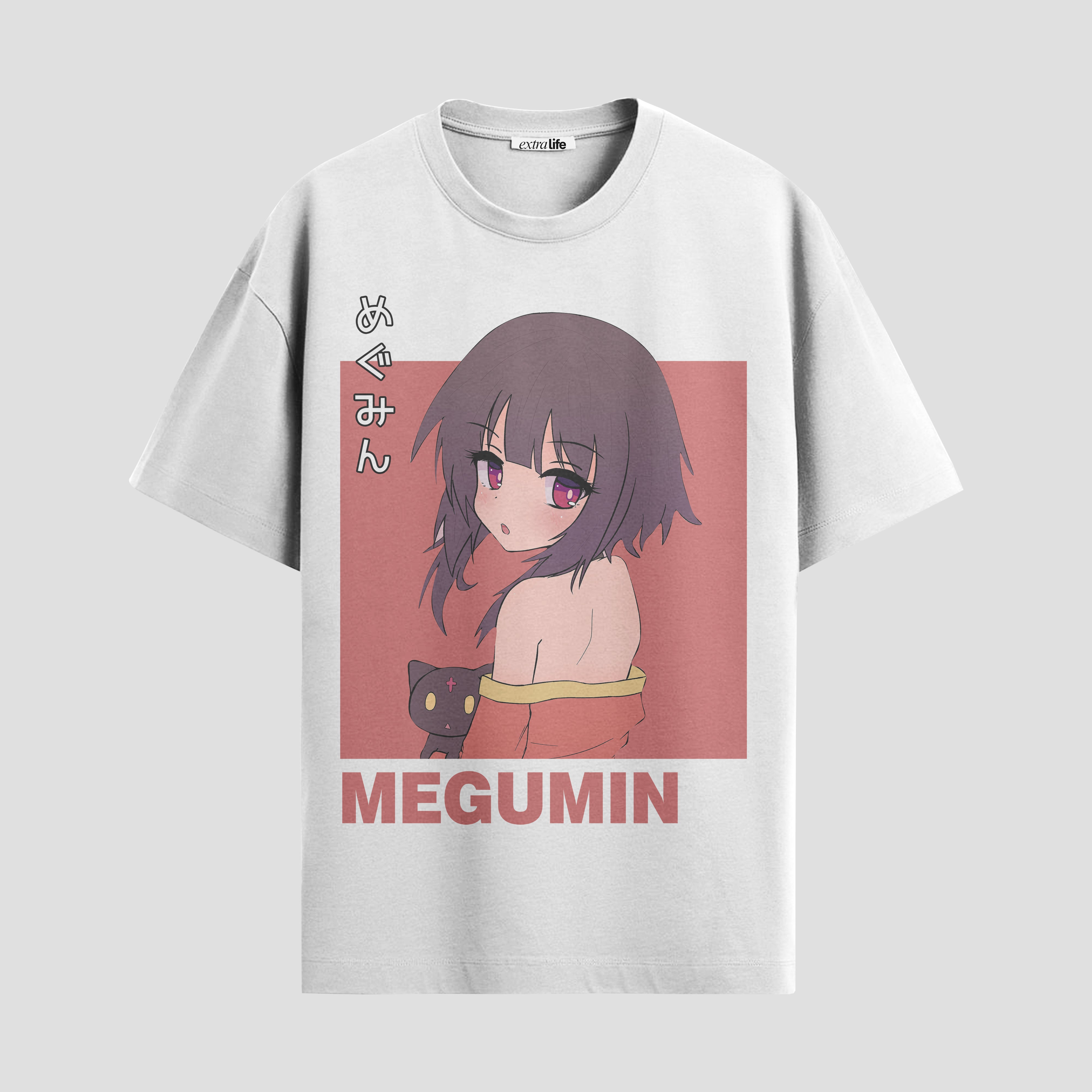 Playera urbana de anime y gaming ExtraLife MX, corte Standard Fit unisex ligero y transpirable en color Deep Black y Pure White, ropa de uso diario para gym y casual.