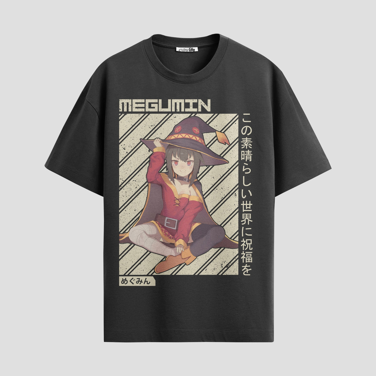 Playera urbana de anime y gaming ExtraLife MX, corte Classic Premium unisex ligero y transpirable en color Deep Black y Pure White, ropa de uso diario para gym y casual.