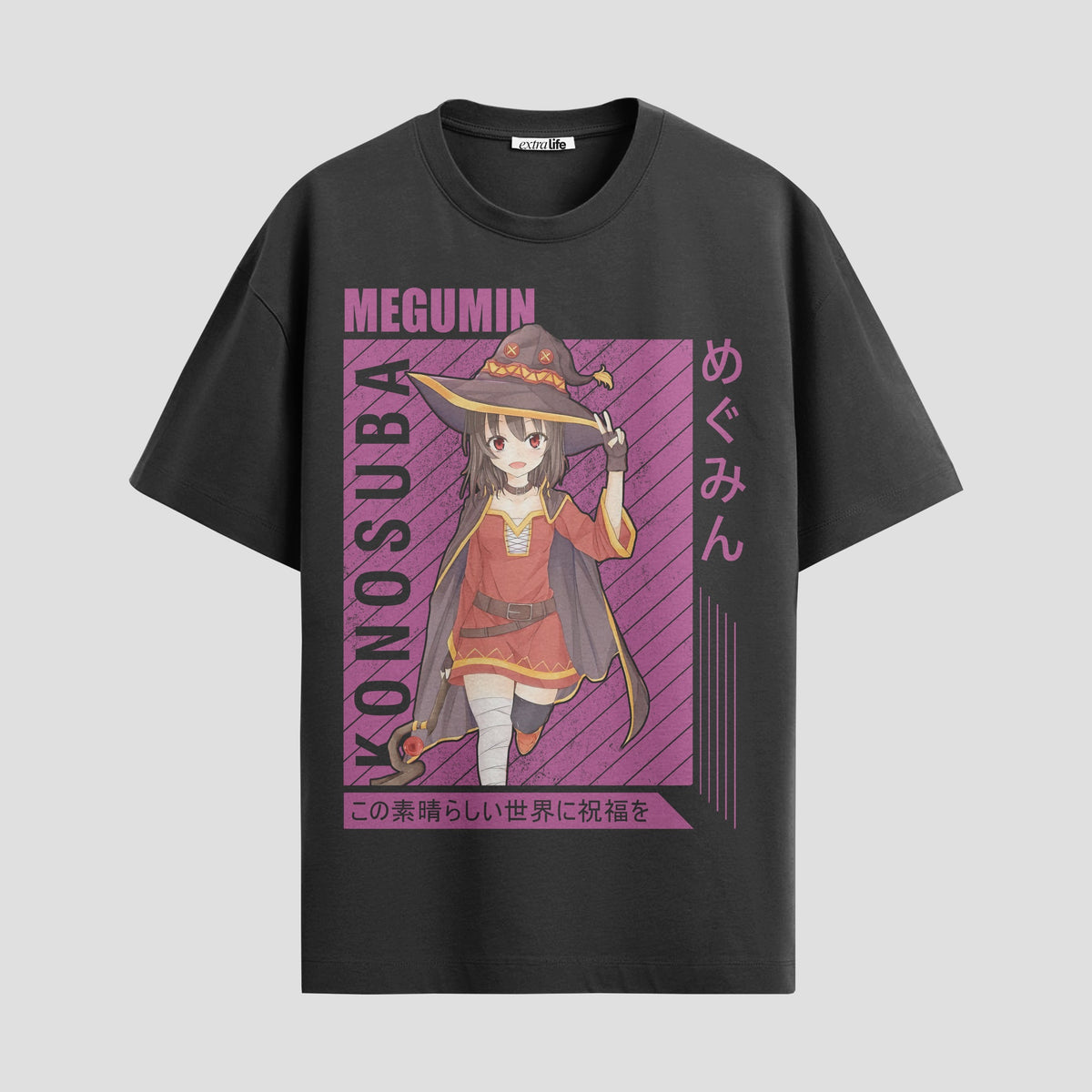 Playera urbana de anime y gaming ExtraLife MX, corte Classic Premium unisex ligero y transpirable en color Deep Black y Pure White, ropa de uso diario para gym y casual.