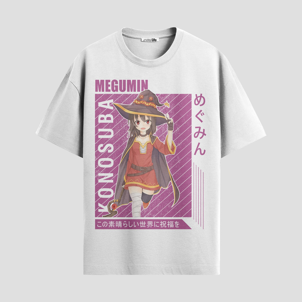 Playera urbana de anime y gaming ExtraLife MX, corte Classic Premium unisex ligero y transpirable en color Deep Black y Pure White, ropa de uso diario para gym y casual.