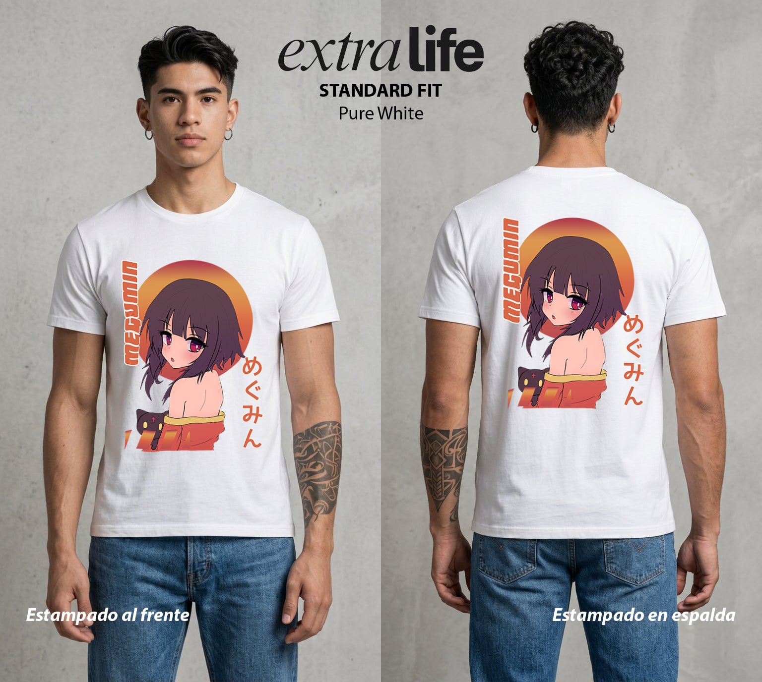 La Otra Vida del Heroe | La Explosion del Bien #02431 - Playera Standard Fit | Pure White - Foto en modelo