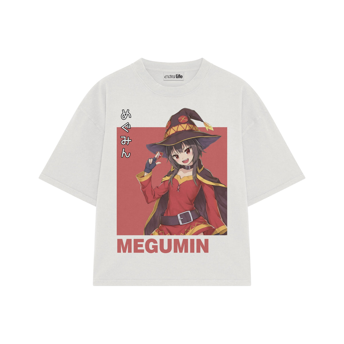 Playera streetwear premium de anime y gaming ExtraLife MX, corte oversized drop shoulder ligero y fresco en color Deep Black y Off-White, moda urbana mexicana de culto.