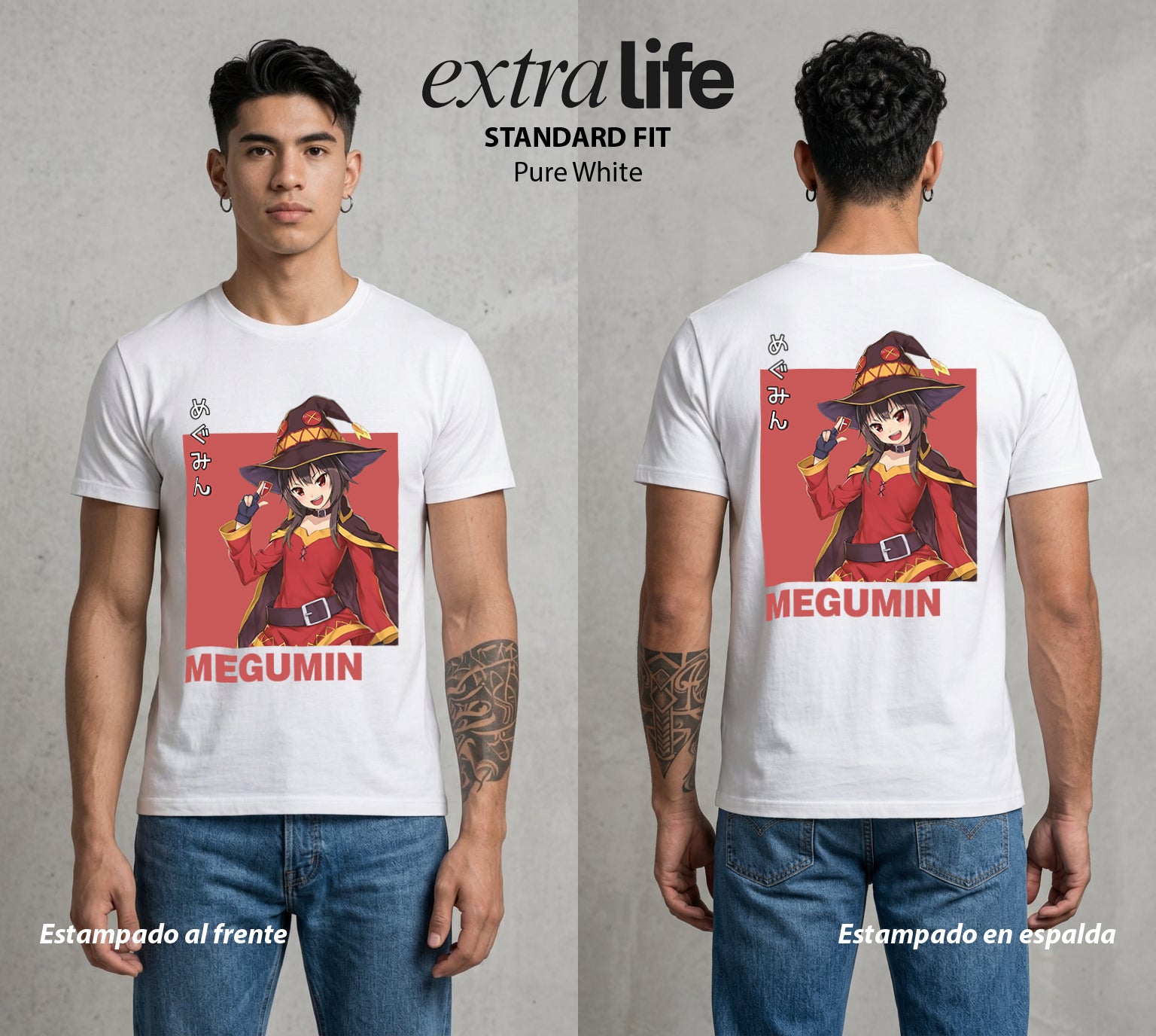 La Otra Vida del Heroe | El Boom del Bien #02433 - Playera Standard Fit | Pure White - Foto en modelo