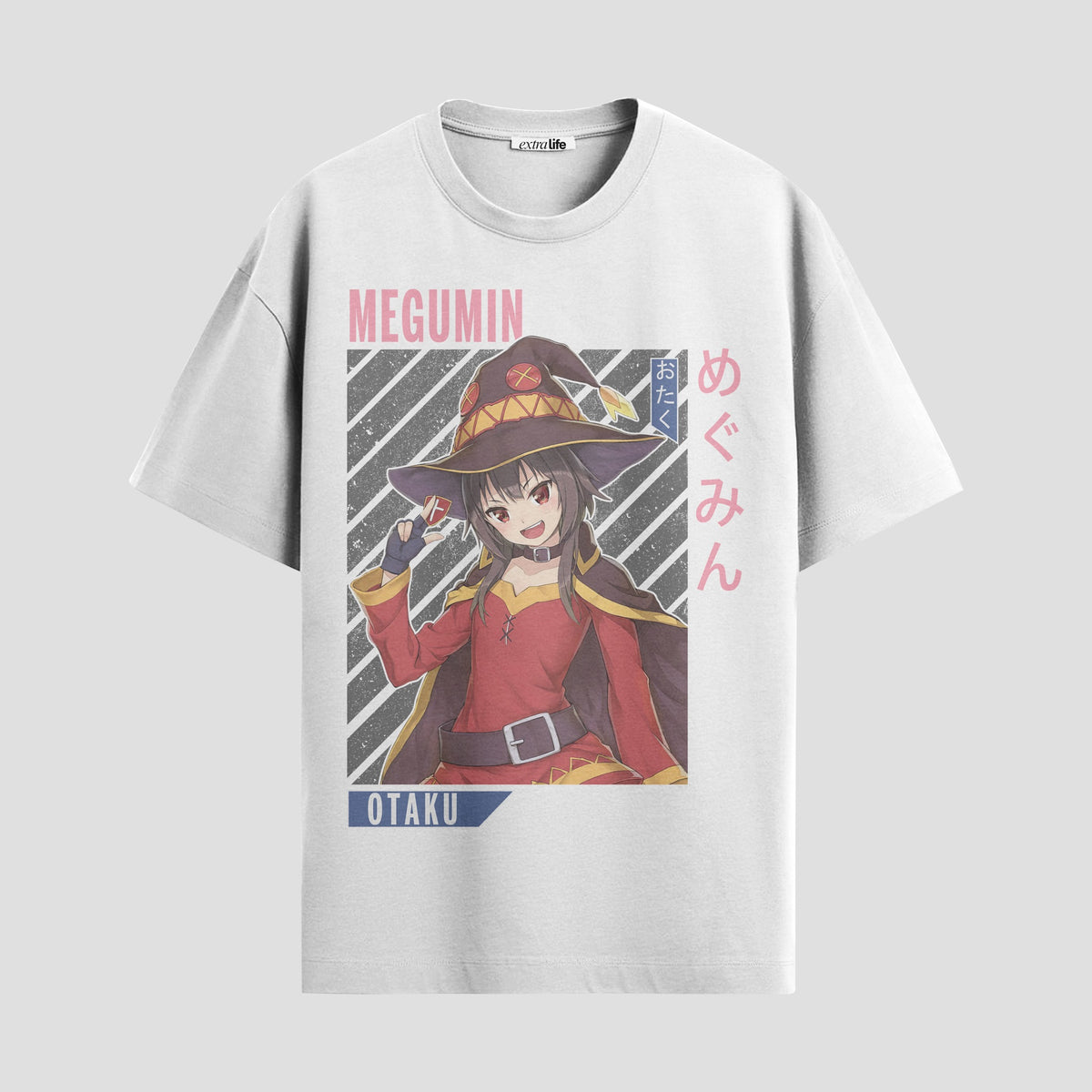 Playera urbana de anime y gaming ExtraLife MX, corte Classic Premium unisex ligero y transpirable en color Deep Black y Pure White, ropa de uso diario para gym y casual.
