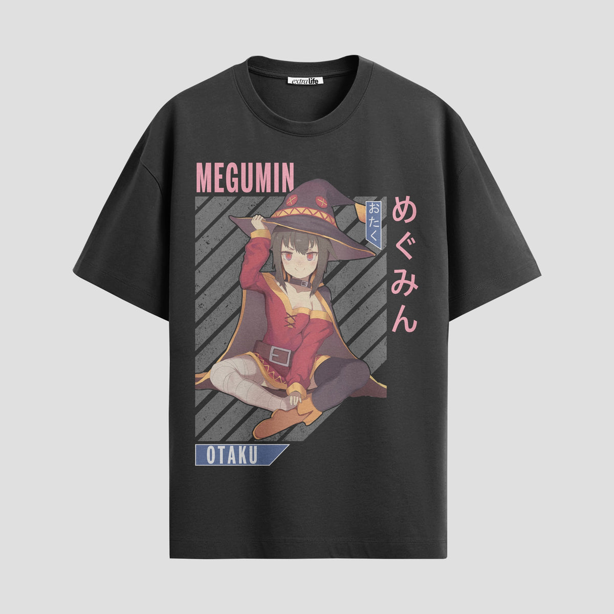 Playera urbana de anime y gaming ExtraLife MX, corte Classic Premium unisex ligero y transpirable en color Deep Black y Pure White, ropa de uso diario para gym y casual.