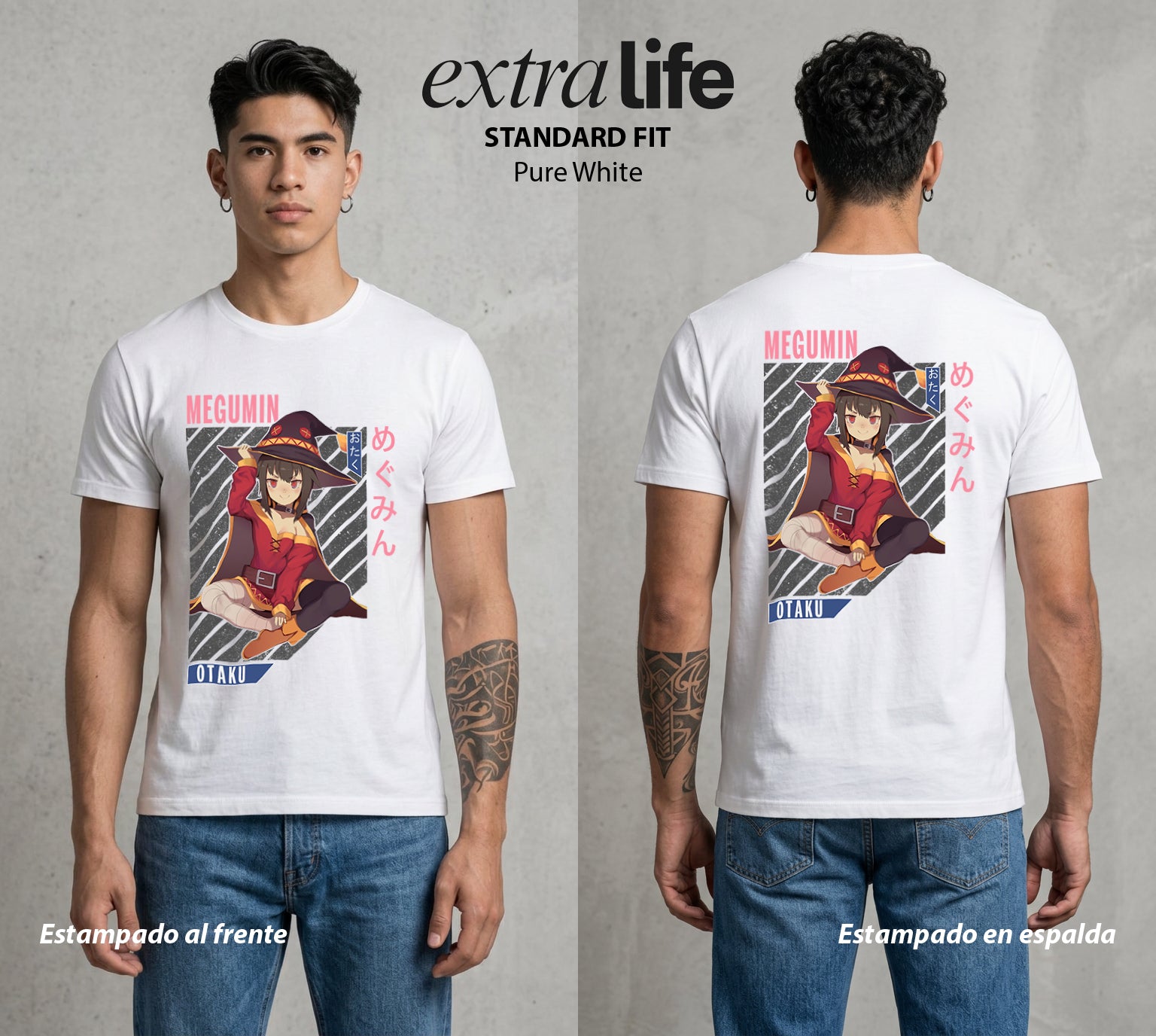 La Otra Vida del Heroe | La Unica Magia del Mundo #02435 - Playera Standard Fit | Pure White - Foto en modelo