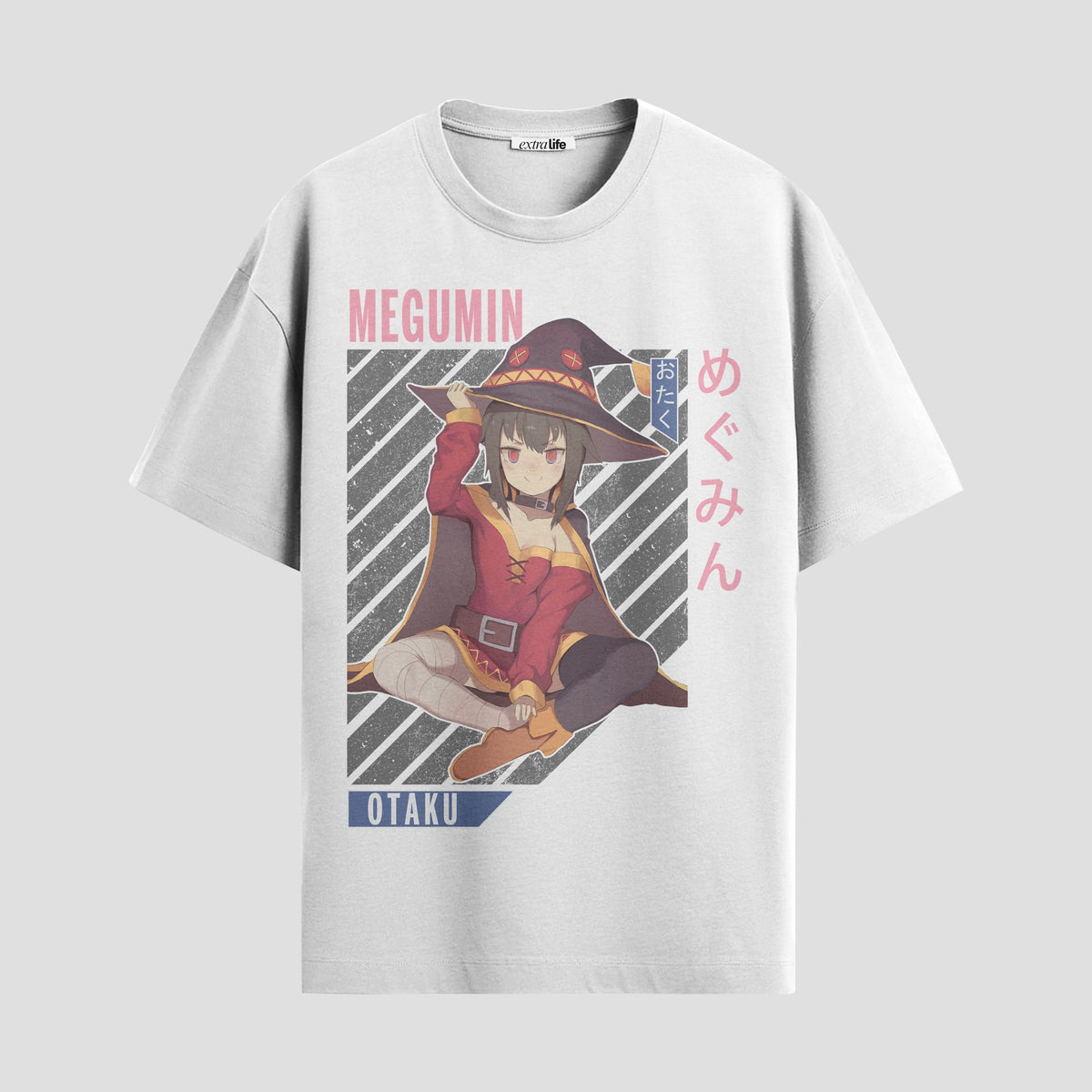 Playera urbana de anime y gaming ExtraLife MX, corte Classic Premium unisex ligero y transpirable en color Deep Black y Pure White, ropa de uso diario para gym y casual.