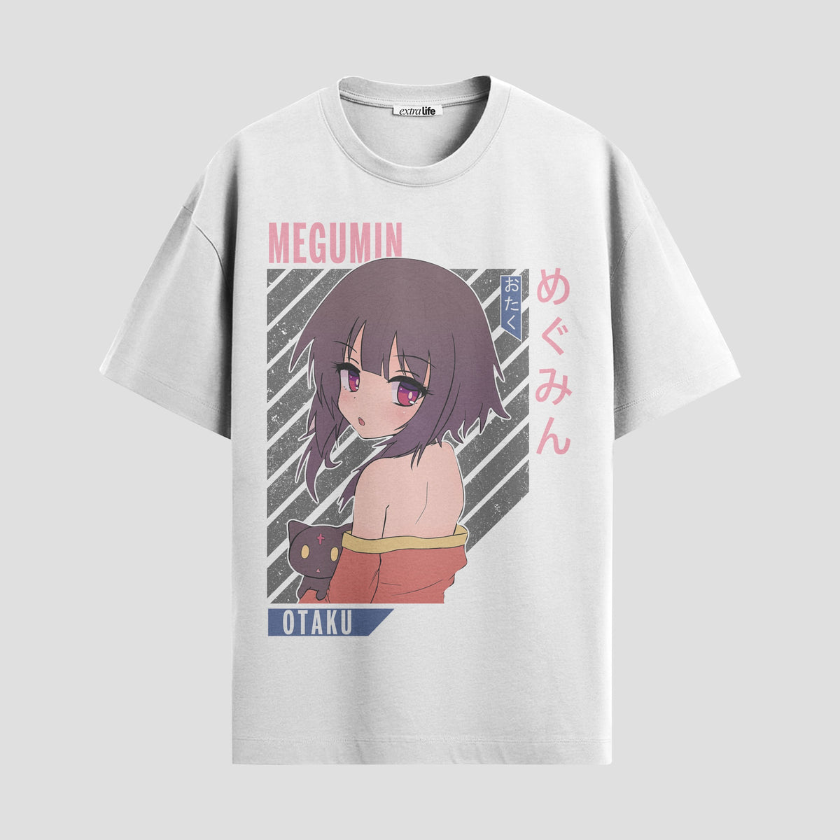 Playera urbana de anime y gaming ExtraLife MX, corte Classic Premium unisex ligero y transpirable en color Deep Black y Pure White, ropa de uso diario para gym y casual.