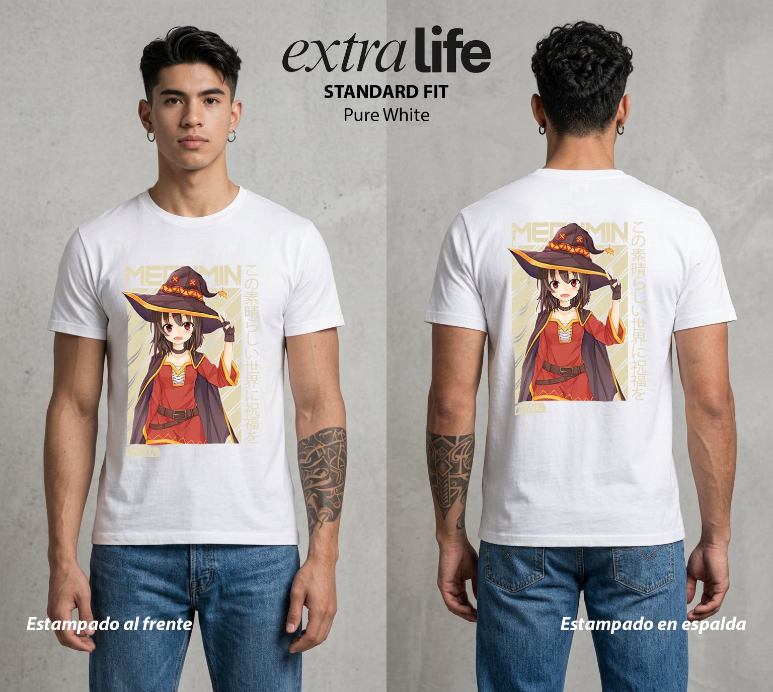 La Otra Vida del Heroe | La Explosion y Solo Explosion #02443 - Playera Standard Fit | Pure White - Foto en modelo