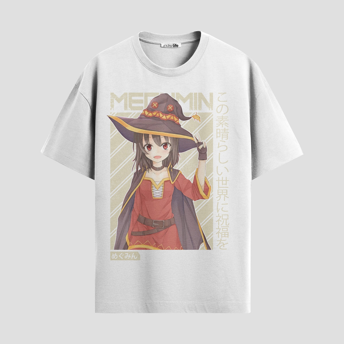 Playera urbana de anime y gaming ExtraLife MX, corte Classic Premium unisex ligero y transpirable en color Deep Black y Pure White, ropa de uso diario para gym y casual.