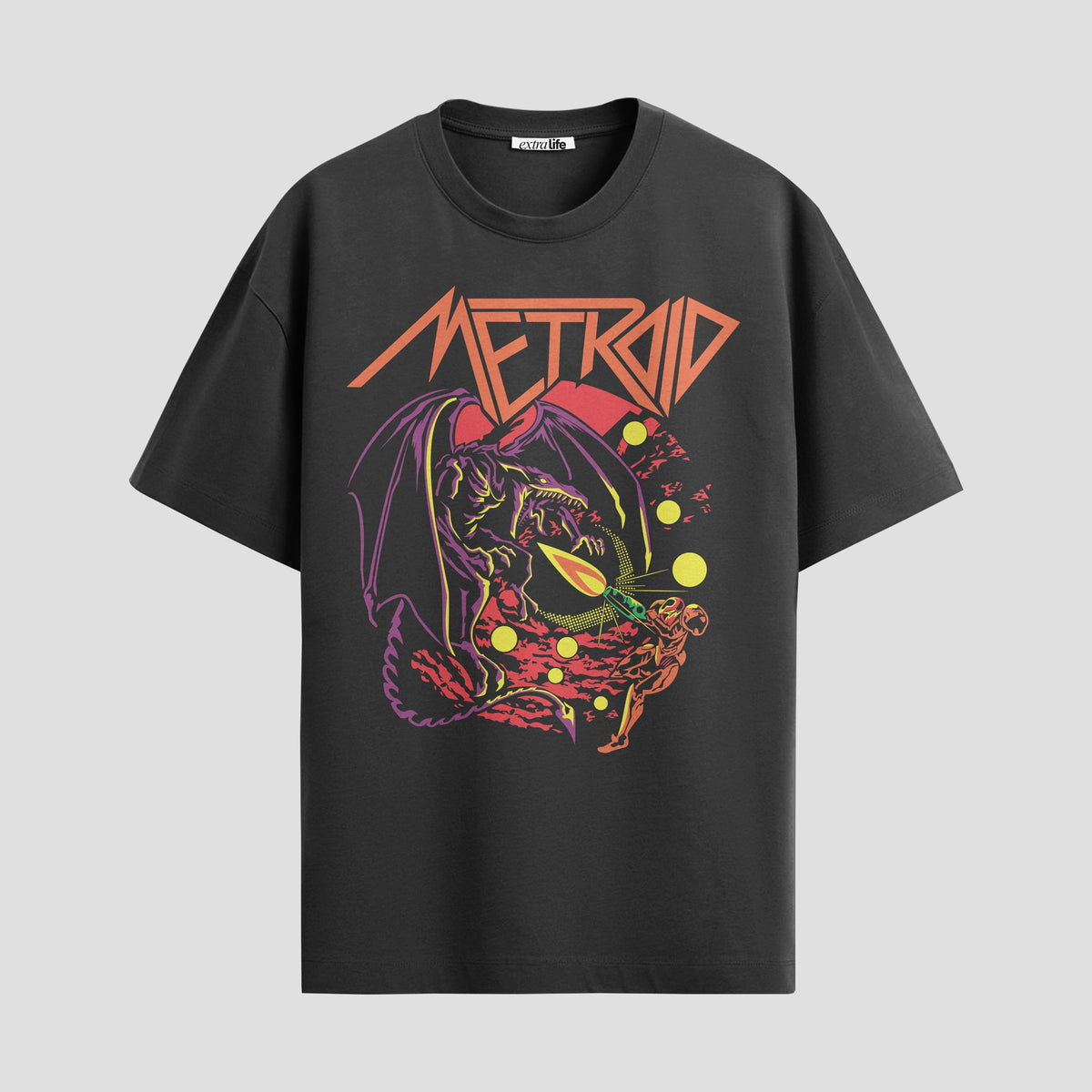 Playera urbana de anime y gaming ExtraLife MX, corte Classic Premium unisex ligero y transpirable en color Deep Black y Pure White, ropa de uso diario para gym y casual.