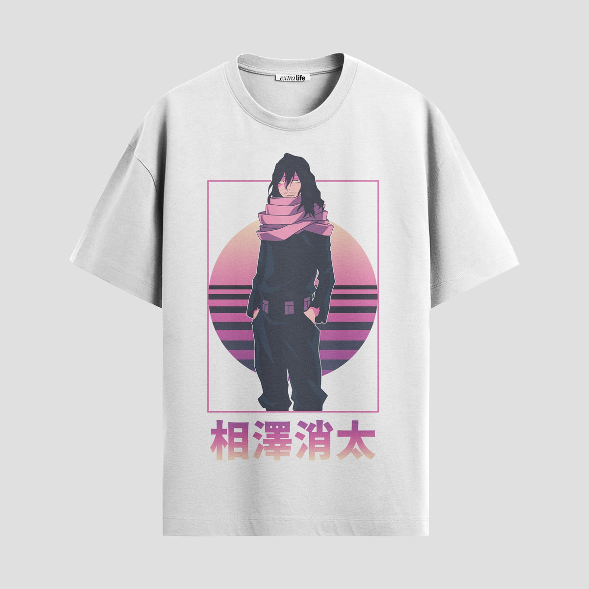 Playera urbana de anime y gaming ExtraLife MX, corte Classic Premium unisex ligero y transpirable en color Deep Black y Pure White, ropa de uso diario para gym y casual.