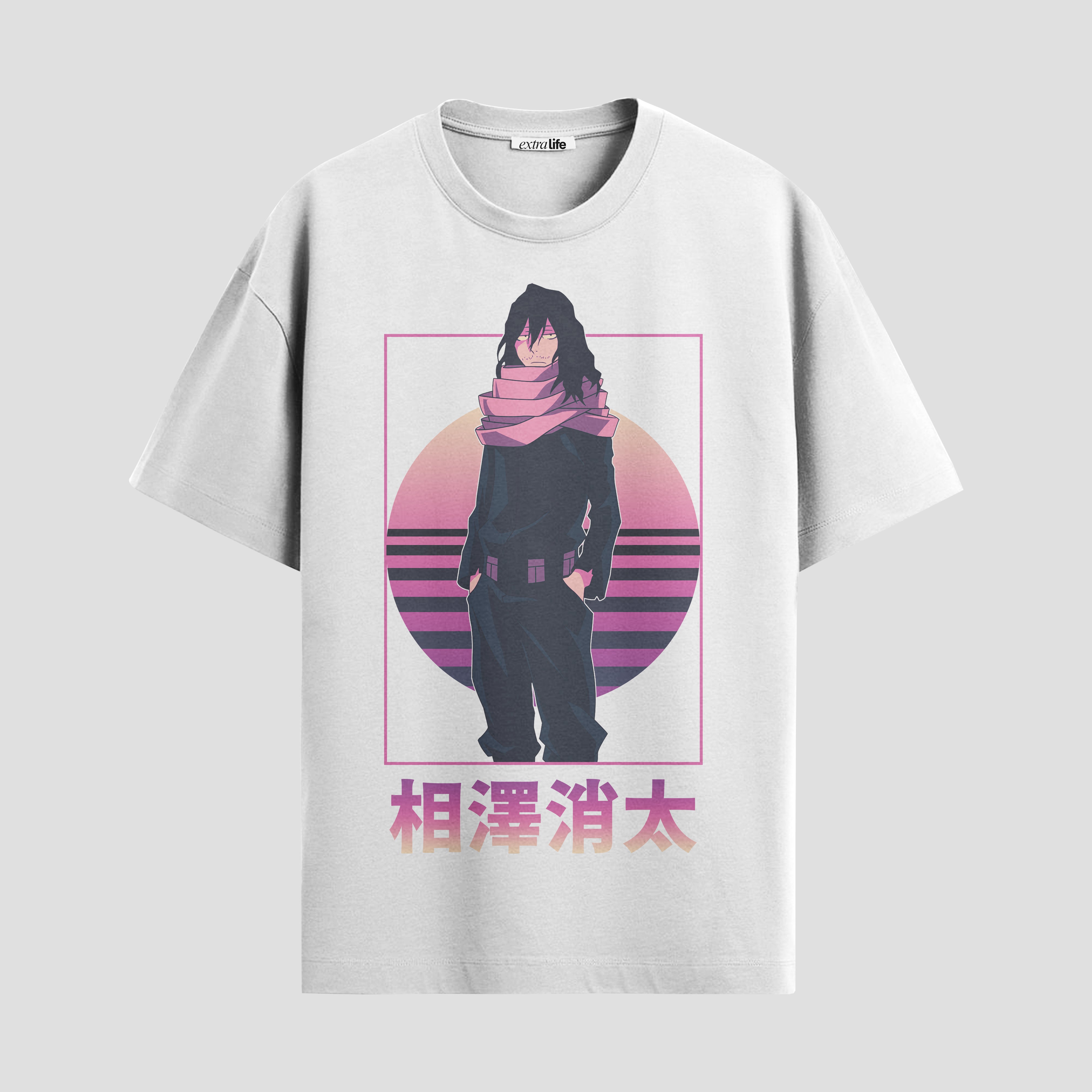 Playera urbana de anime y gaming ExtraLife MX, corte Standard Fit unisex ligero y transpirable en color Deep Black y Pure White, ropa de uso diario para gym y casual.