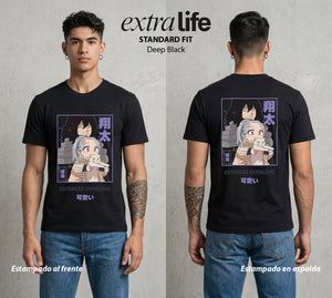 La Academia de Heroes | El Borrador de Poderes #02452 - Playera Standard Fit | Deep Black - Foto en modelo