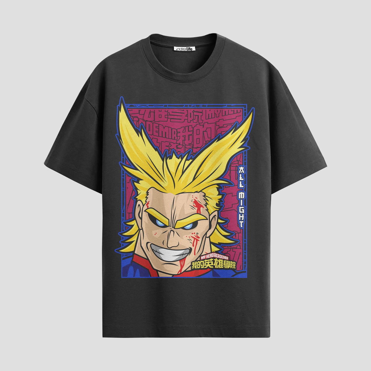 Playera urbana de anime y gaming ExtraLife MX, corte Classic Premium unisex ligero y transpirable en color Deep Black y Pure White, ropa de uso diario para gym y casual.