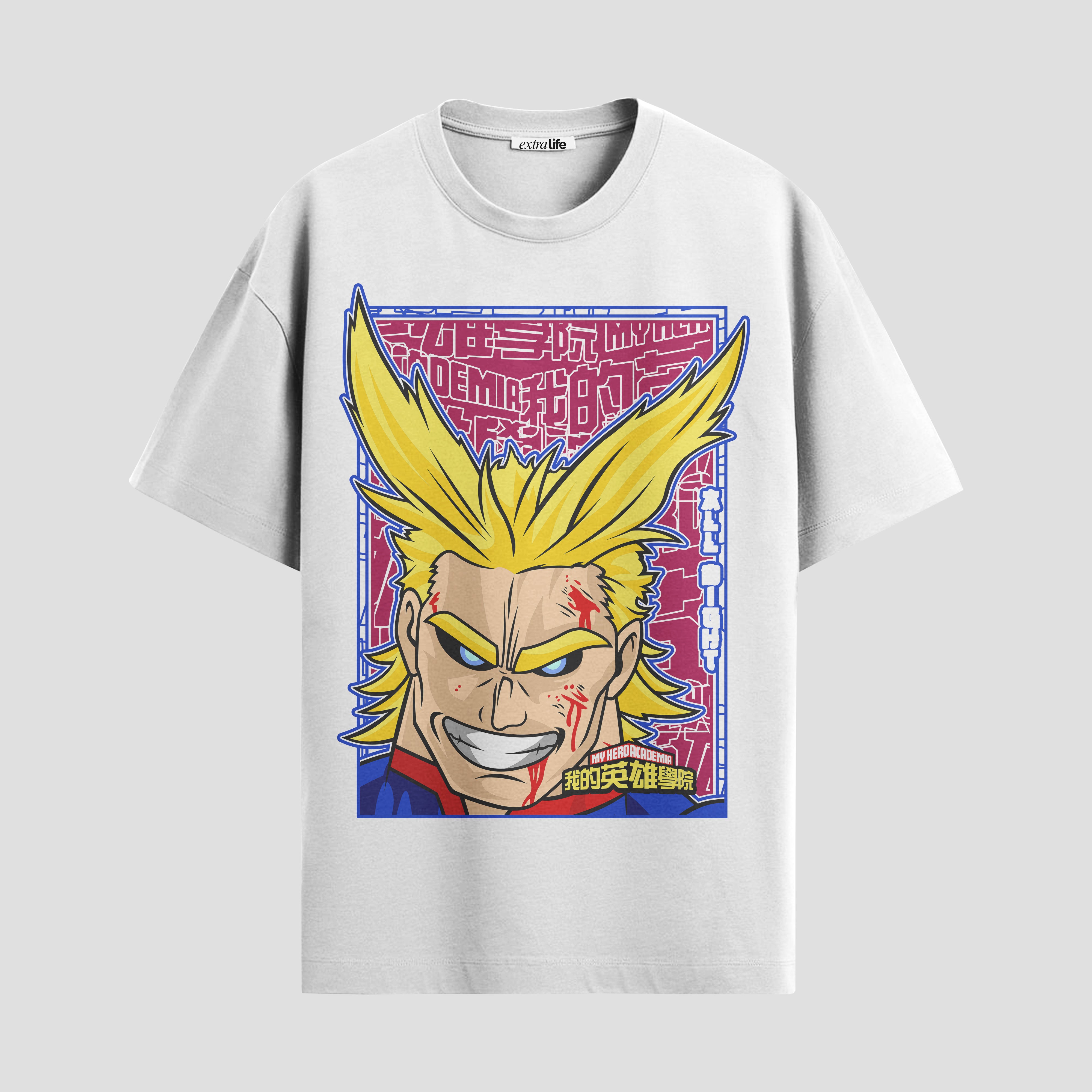 Playera urbana de anime y gaming ExtraLife MX, corte Standard Fit unisex ligero y transpirable en color Deep Black y Pure White, ropa de uso diario para gym y casual.