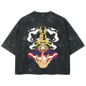Playera streetwear premium de anime y gaming ExtraLife MX, corte boxy deluxe mineral wash heavyweight en color Acid Wash, moda urbana mexicana de culto.