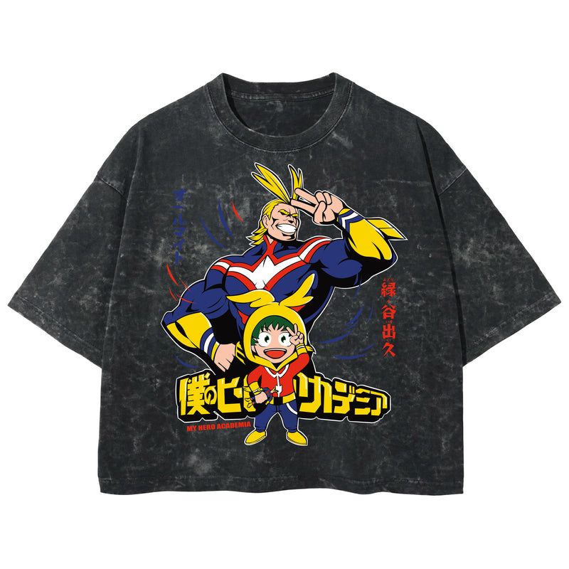 Playera streetwear premium de anime y gaming ExtraLife MX, corte boxy deluxe mineral wash heavyweight en color Acid Wash, moda urbana mexicana de culto.