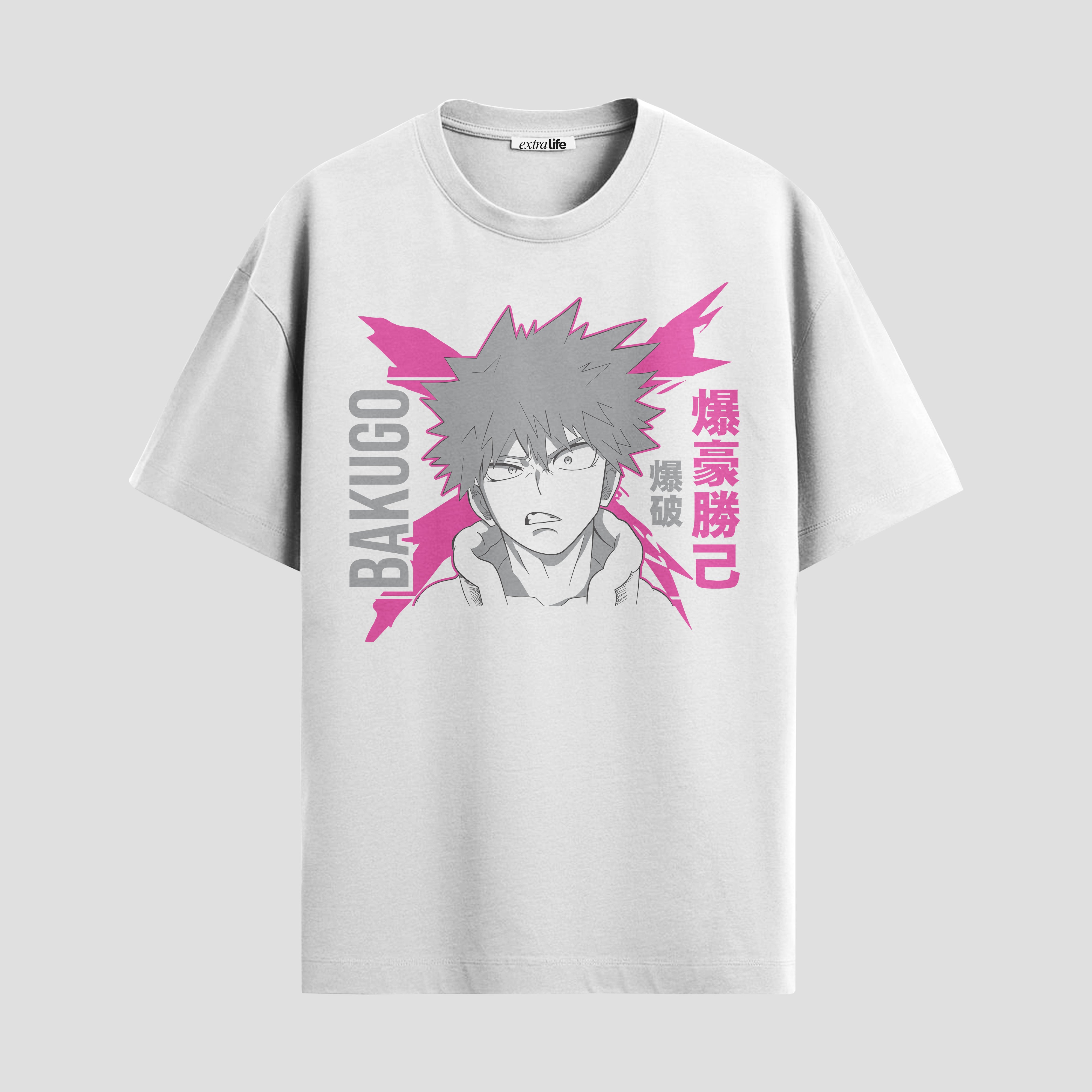 Playera urbana de anime y gaming ExtraLife MX, corte Standard Fit unisex ligero y transpirable en color Deep Black y Pure White, ropa de uso diario para gym y casual.