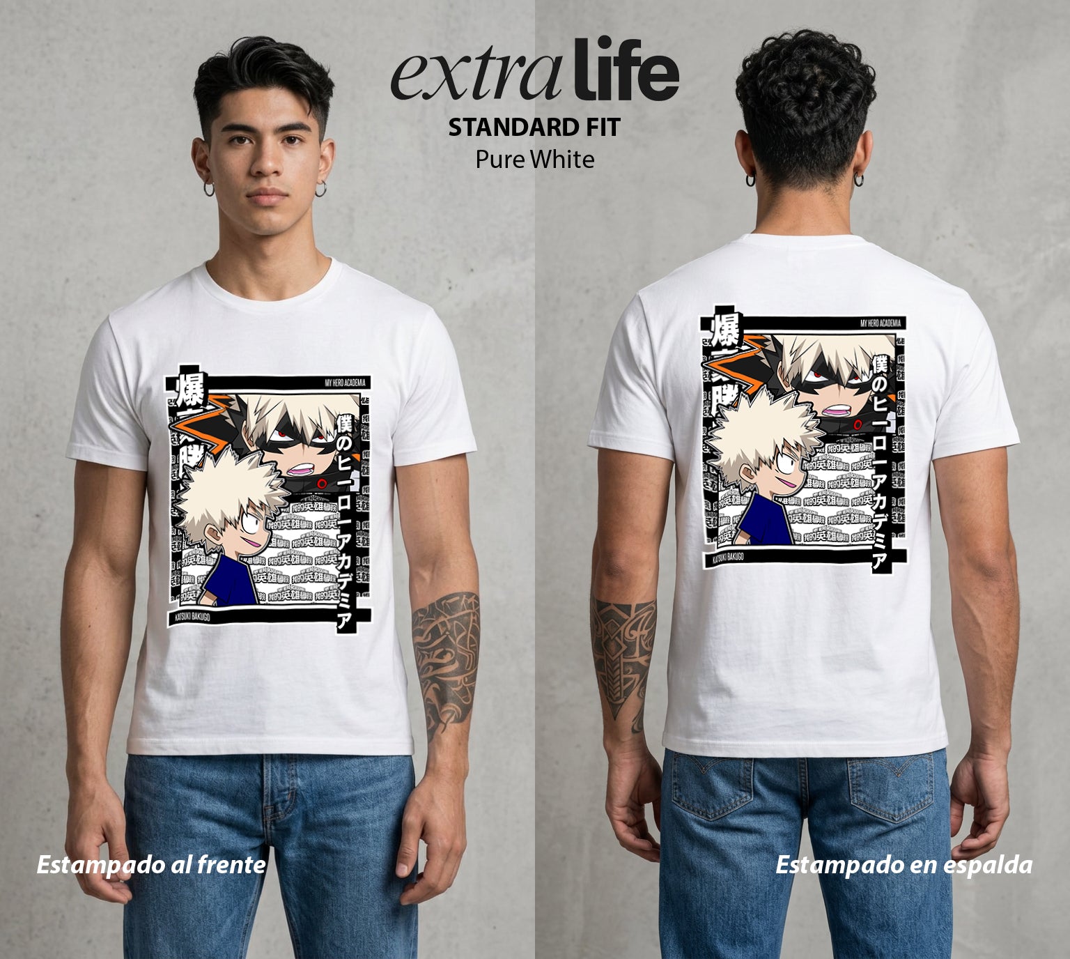 La Academia de Heroes | El Rival Explosivo #02468 - Playera Standard Fit | Pure White - Foto en modelo