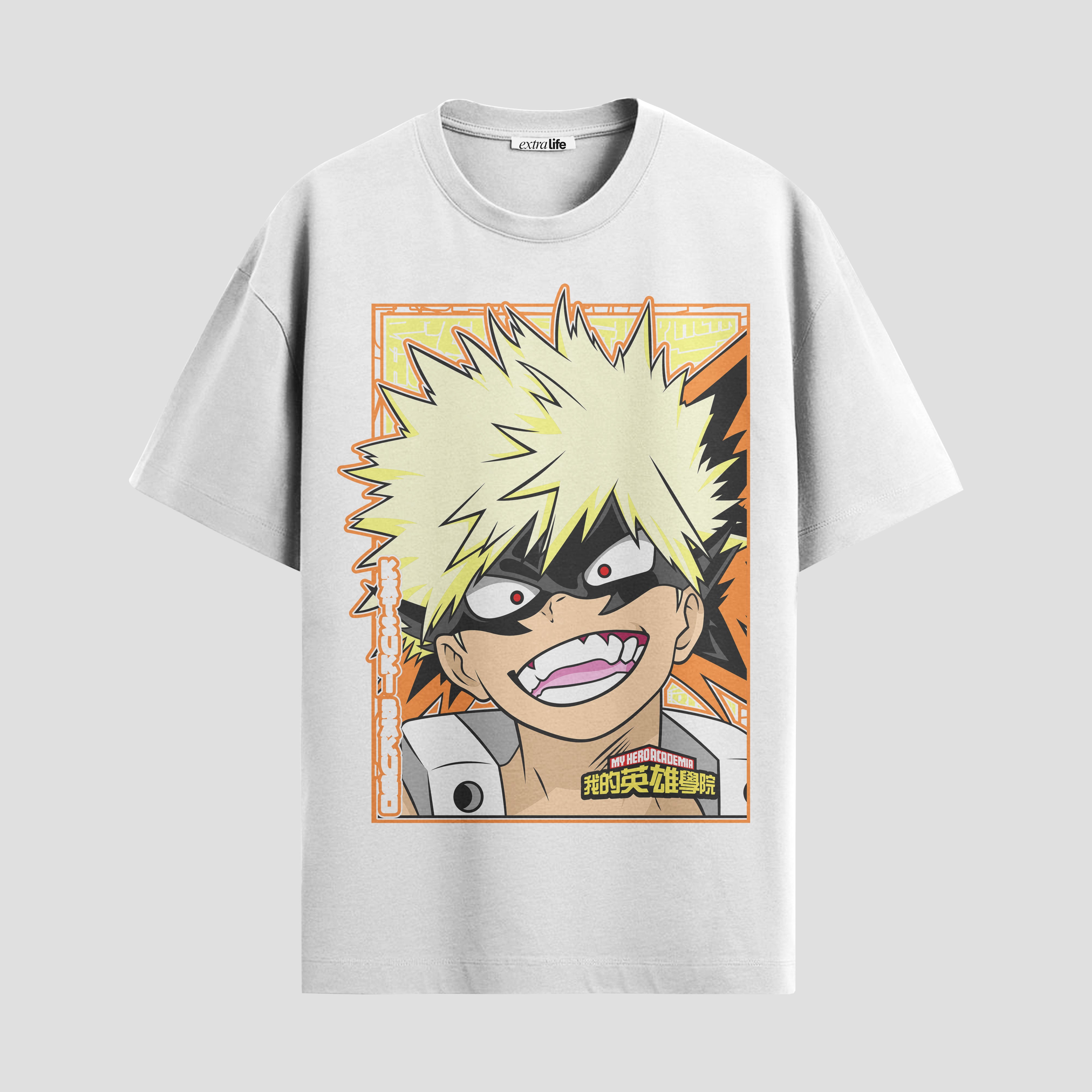Playera urbana de anime y gaming ExtraLife MX, corte Standard Fit unisex ligero y transpirable en color Deep Black y Pure White, ropa de uso diario para gym y casual.