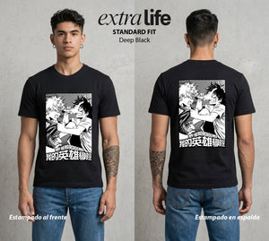 La Academia de Heroes | El Heroe Analista #02471 - Playera Standard Fit | Deep Black - Foto en modelo