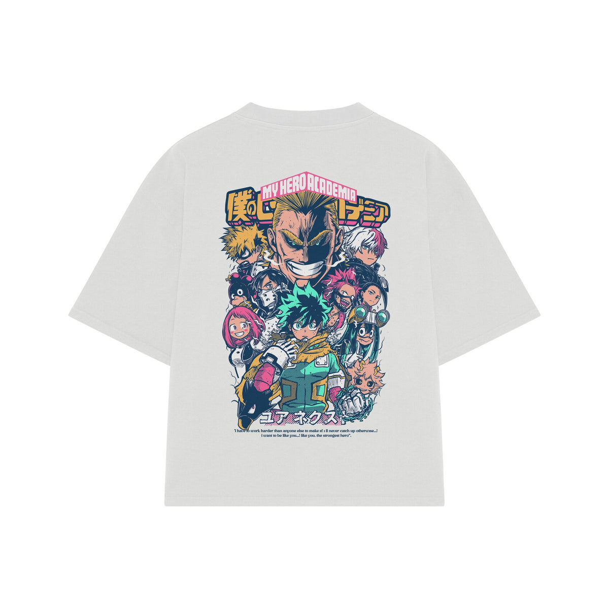 Playera streetwear premium de anime y gaming ExtraLife MX, corte oversized drop shoulder ligero y fresco en color Deep Black y Off-White, moda urbana mexicana de culto.