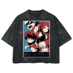 Playera streetwear premium de anime y gaming ExtraLife MX, corte boxy deluxe mineral wash heavyweight en color Acid Wash, moda urbana mexicana de culto.