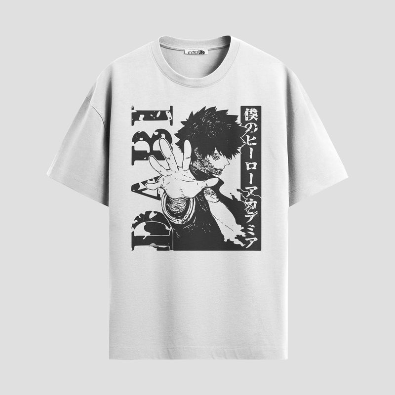 Playera urbana de anime y gaming ExtraLife MX, corte Standard Fit unisex ligero y transpirable en color Deep Black y Pure White, ropa de uso diario para gym y casual.