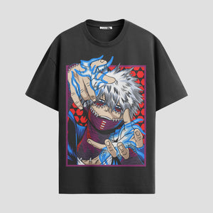 Playera urbana de anime y gaming ExtraLife MX, corte Standard Fit unisex ligero y transpirable en color Deep Black y Pure White, ropa de uso diario para gym y casual.