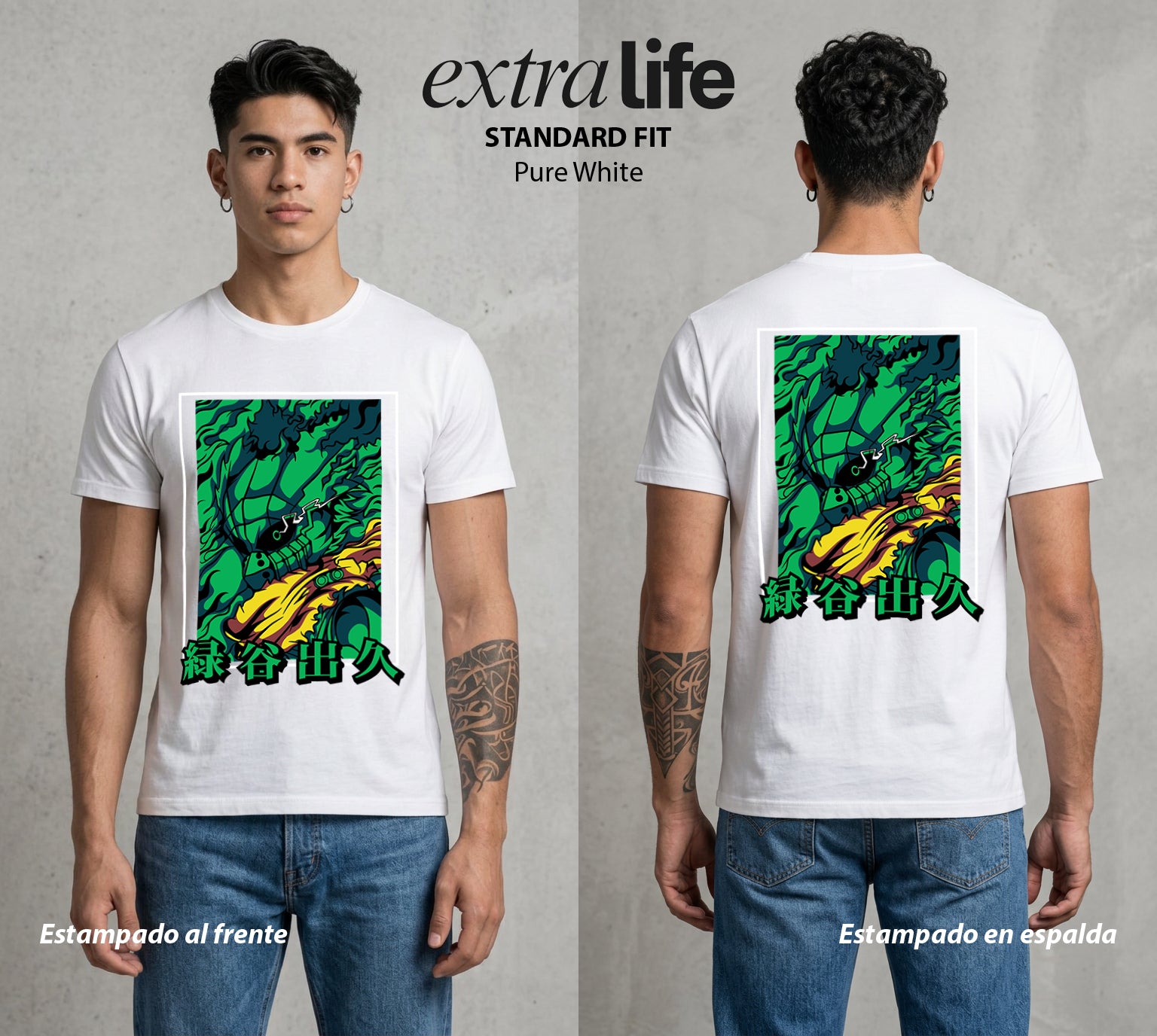 La Academia de Heroes | El Heredero del Simbolo #02491 - Playera Standard Fit | Pure White - Foto en modelo