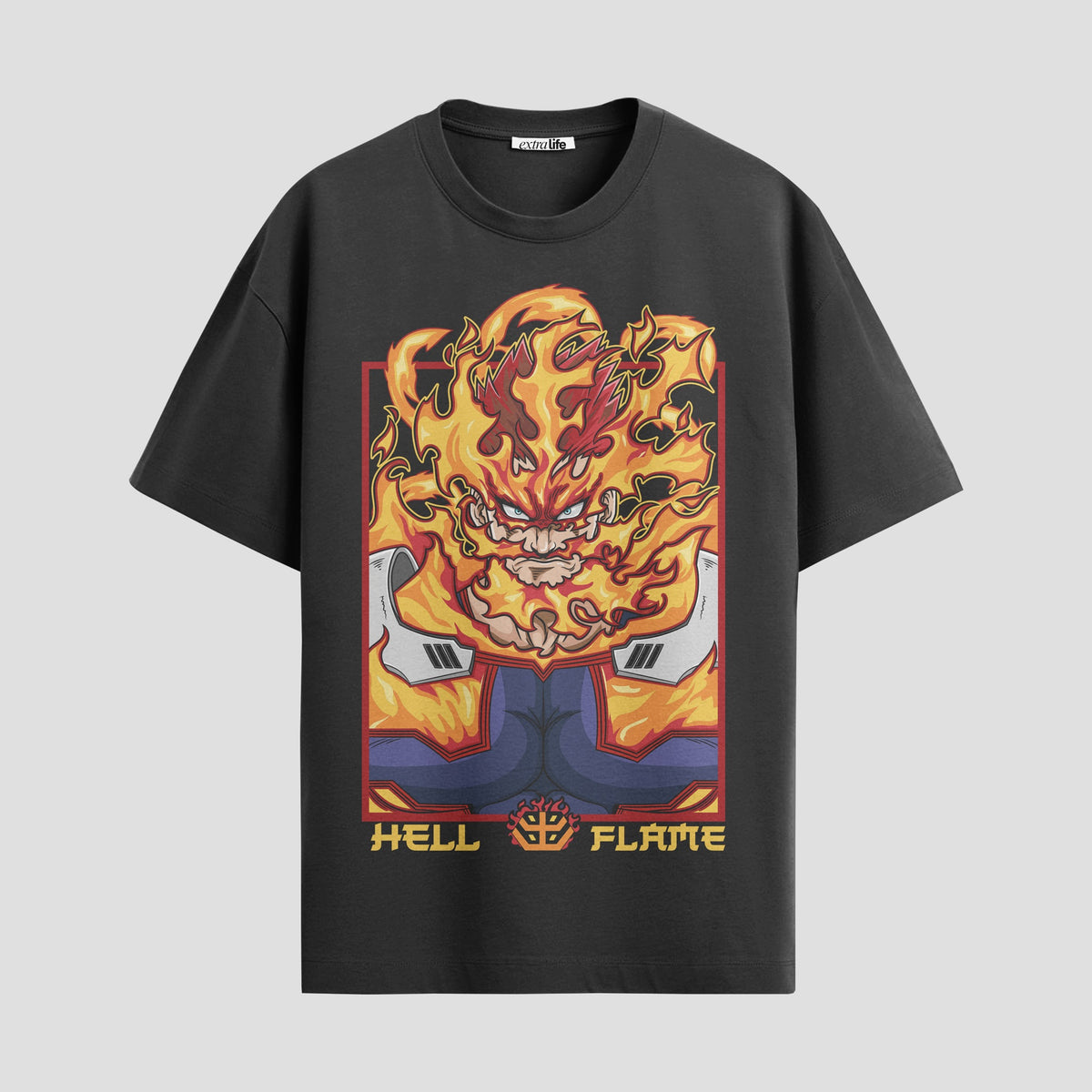 Playera urbana de anime y gaming ExtraLife MX, corte Classic Premium unisex ligero y transpirable en color Deep Black y Pure White, ropa de uso diario para gym y casual.