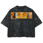 Playera streetwear premium de anime y gaming ExtraLife MX, corte boxy deluxe mineral wash heavyweight en color Acid Wash, moda urbana mexicana de culto.