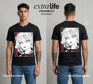 La Academia de Heroes | Amor y Sangre #02504 - Playera Standard Fit | Deep Black - Foto en modelo